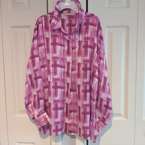 Soft Surroundings Porta Top Blouse Button Front L - Picture 9 of 12